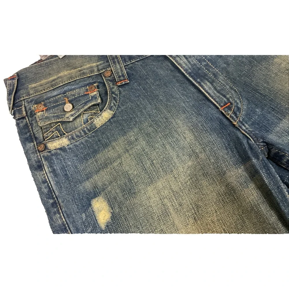 True Religion Flare Twisted Buddha Graphic embroidered‎ pocket USA Y2K